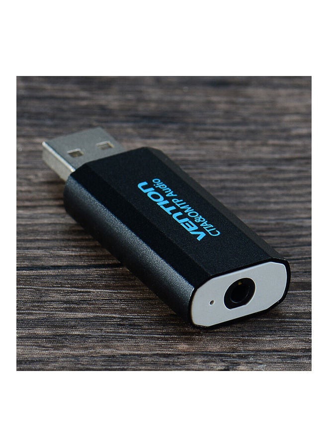 Generic USB External Sound Card With Stereo Earphone Mic Adapter Driver-Free For PC Laptop PS4 Black  - Image 5