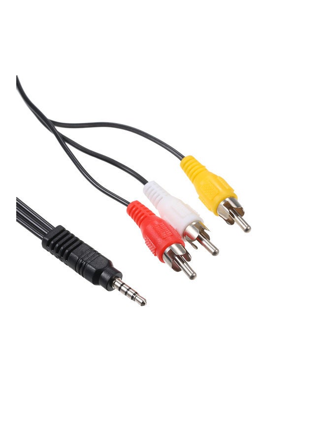 RCA Audio Video Cable 3.5mm Jack To 3 RCA Male AV Wire Cord  MP4 Convertor Multicolour - Image 1