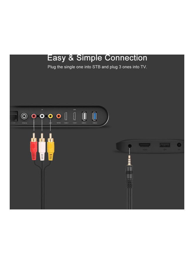 RCA Audio Video Cable 3.5mm Jack To 3 RCA Male AV Wire Cord  MP4 Convertor Multicolour - Image 2