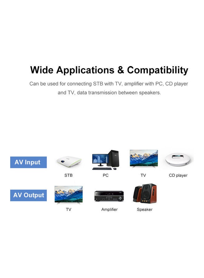 RCA Audio Video Cable 3.5mm Jack To 3 RCA Male AV Wire Cord  MP4 Convertor Multicolour - Image 5