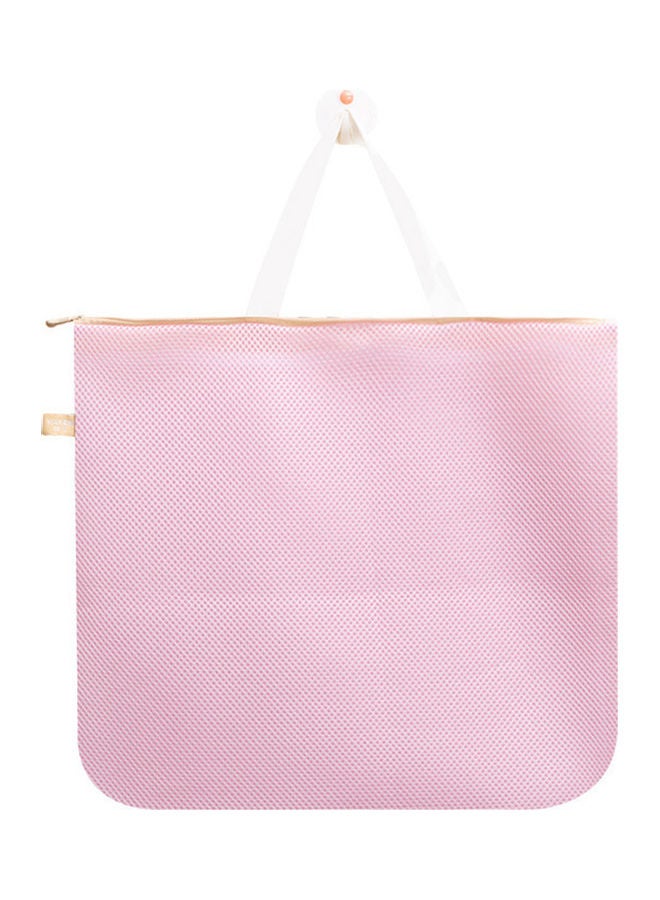 كيس شبك لغسيل الملابس مزودة بسحاب وردي - Image 1