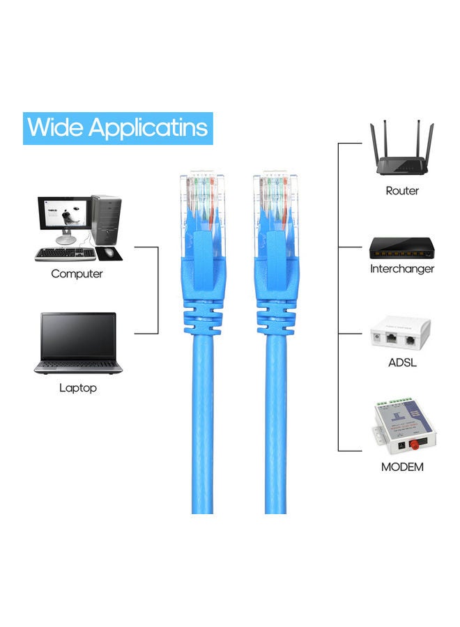 Ethernet Cable Lan Network Internet Patch Cord Blue