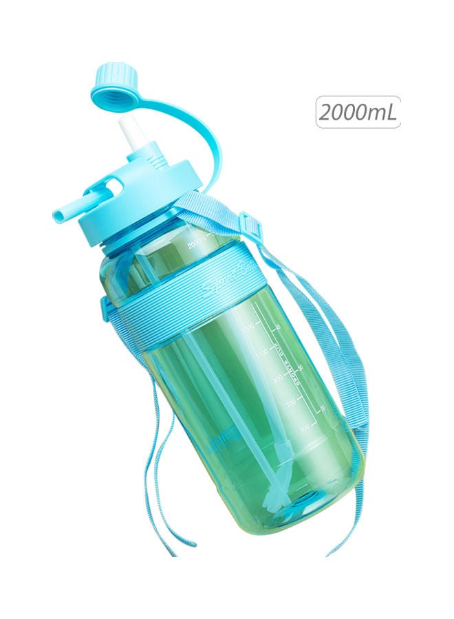 Large Capacity Water Bottle With Straw Handle Strap Blue 29.4 x 10.5 x 10.5cm  - Image 1