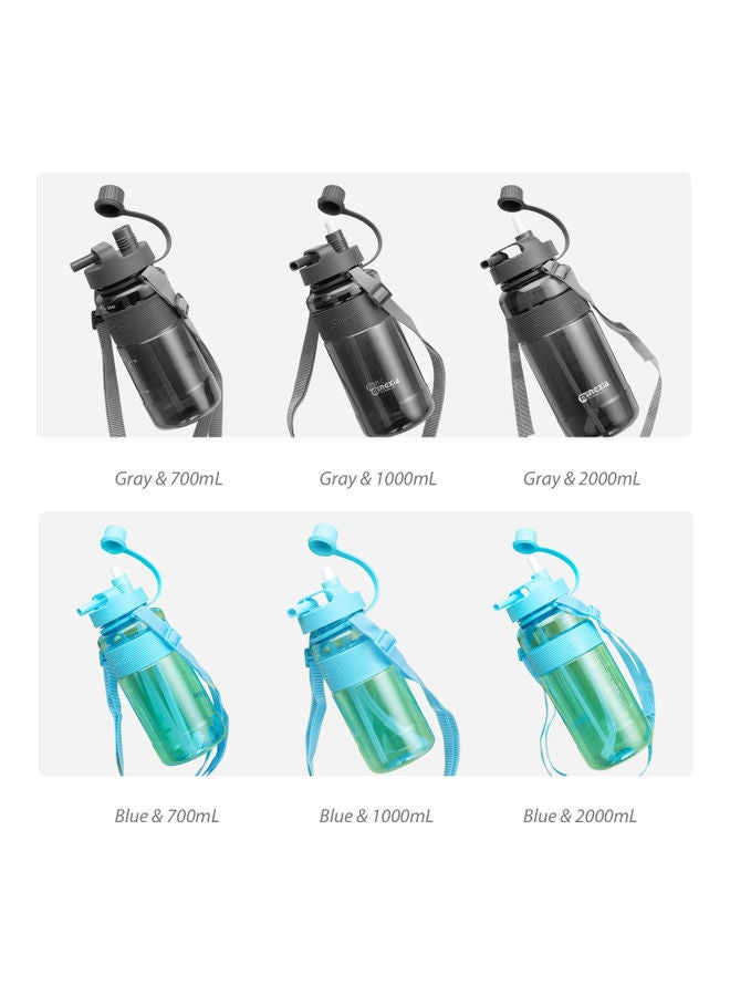 Large Capacity Water Bottle With Straw Handle Strap Blue 29.4 x 10.5 x 10.5cm  - Image 2