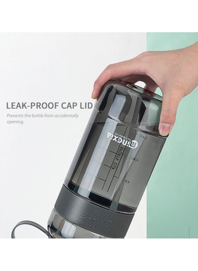 Large Capacity Water Bottle With Straw Handle Strap Blue 29.4 x 10.5 x 10.5cm  - Image 4