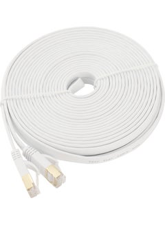 ماركة غير محددة كابل موصل RJ45 لشبكة LAN إيثرنت مسطحة لشبكة إيثرنت Cat 7 أبيض  - Image 1