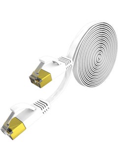ماركة غير محددة كابل موصل RJ45 لشبكة LAN إيثرنت مسطحة لشبكة إيثرنت Cat 7 أبيض  - Image 2