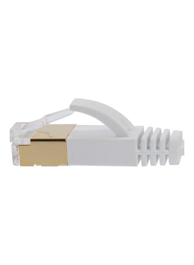 ماركة غير محددة - كابل موصل RJ45 لشبكة LAN إيثرنت مسطحة لشبكة إيثرنت Cat 7 أبيض - Image 1