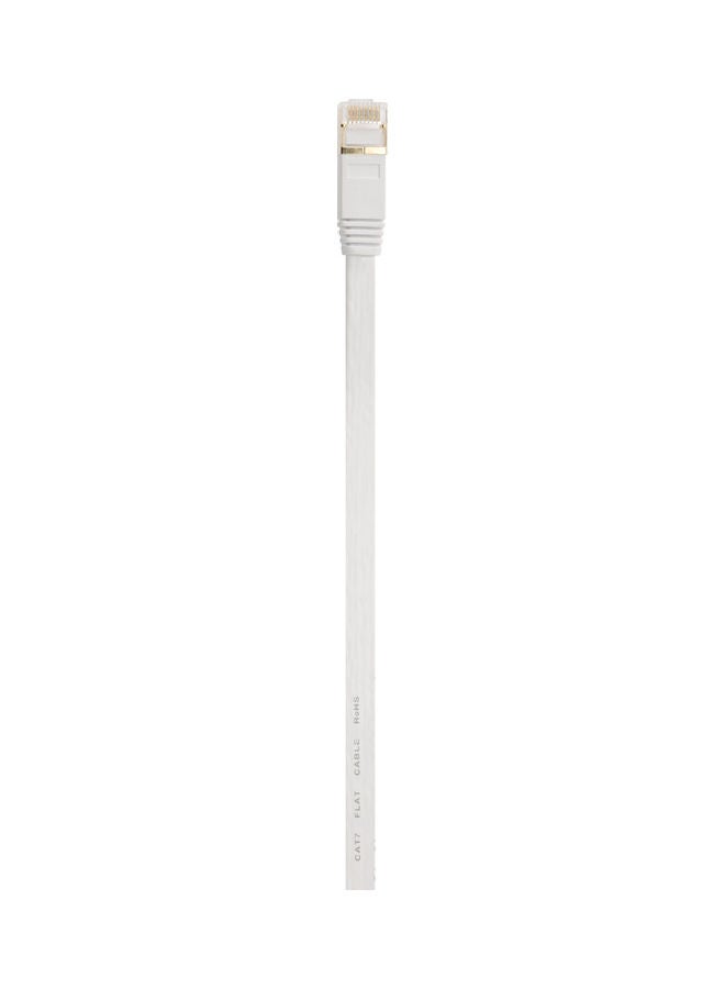 ماركة غير محددة - كابل موصل RJ45 لشبكة LAN إيثرنت مسطحة لشبكة إيثرنت Cat 7 أبيض - Image 1