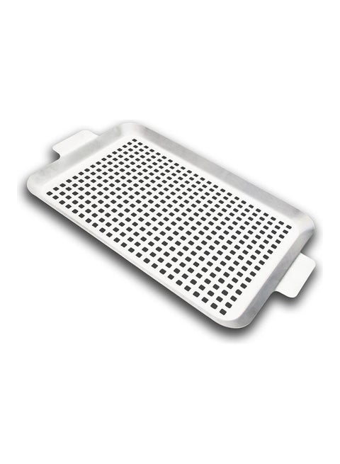 Non-Stick Pan With Handles For Grilling Silver 42 x 1.5 x 25cm