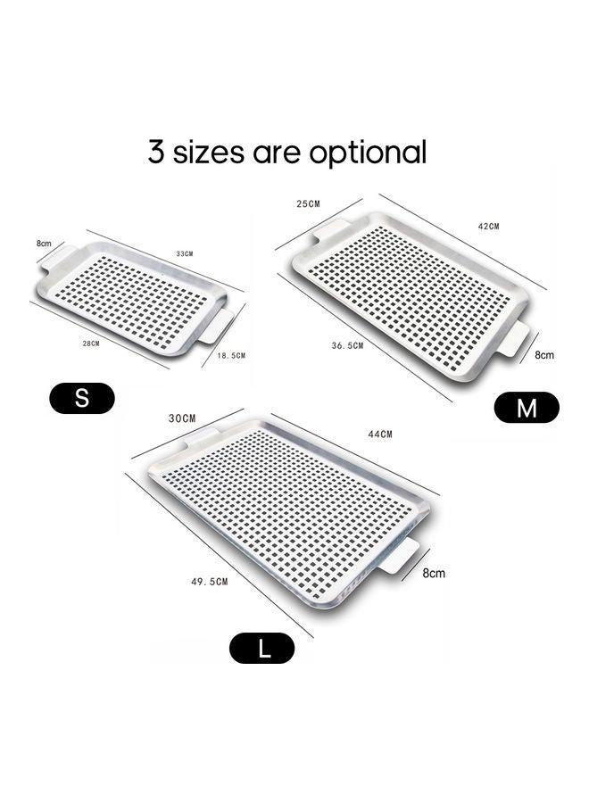 Non-Stick Pan With Handles For Grilling Silver 42 x 1.5 x 25cm