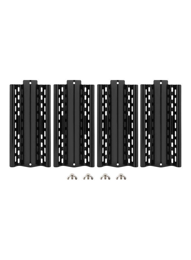 4-Piece Of Universal Flame Tamer Grill Replacement Parts Heat Shield Plate Black 31.34 x .5 x 15cm - Image 1
