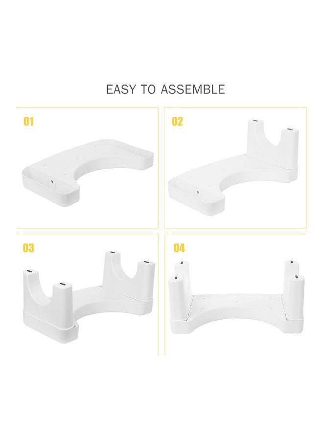 Sturdy Plastic Footstool For Toilet White 39 x 8.5 x 21cm - Image 2