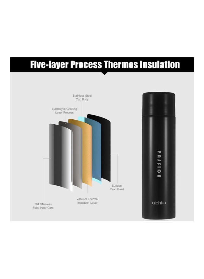 Vacuum Insulation Water Bottle Double Wall Stainless Steel Mug Black  - Image 5