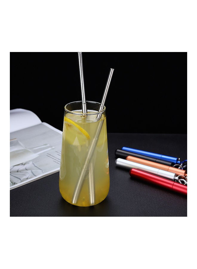 Generic 304 Stainless Steel Metal Drinking Straws With Cleaning Brush And Climbing Hook multicolour 15 x 5 x 10cm  - Image 2