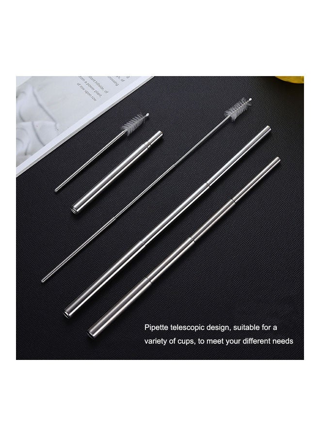 Generic 304 Stainless Steel Metal Drinking Straws With Cleaning Brush And Climbing Hook multicolour 15 x 5 x 10cm  - Image 3