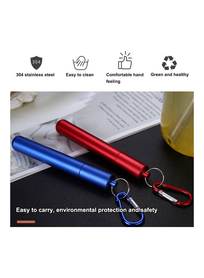 Generic 304 Stainless Steel Metal Drinking Straws With Cleaning Brush And Climbing Hook multicolour 15 x 5 x 10cm  - Image 5