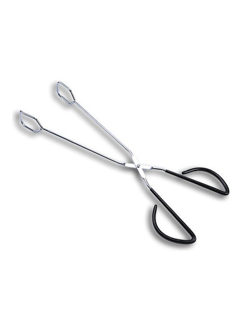 BBQ Grill Pastry  Scissor Tongs Stainless Steel Silver 42 x 3 x 5cm