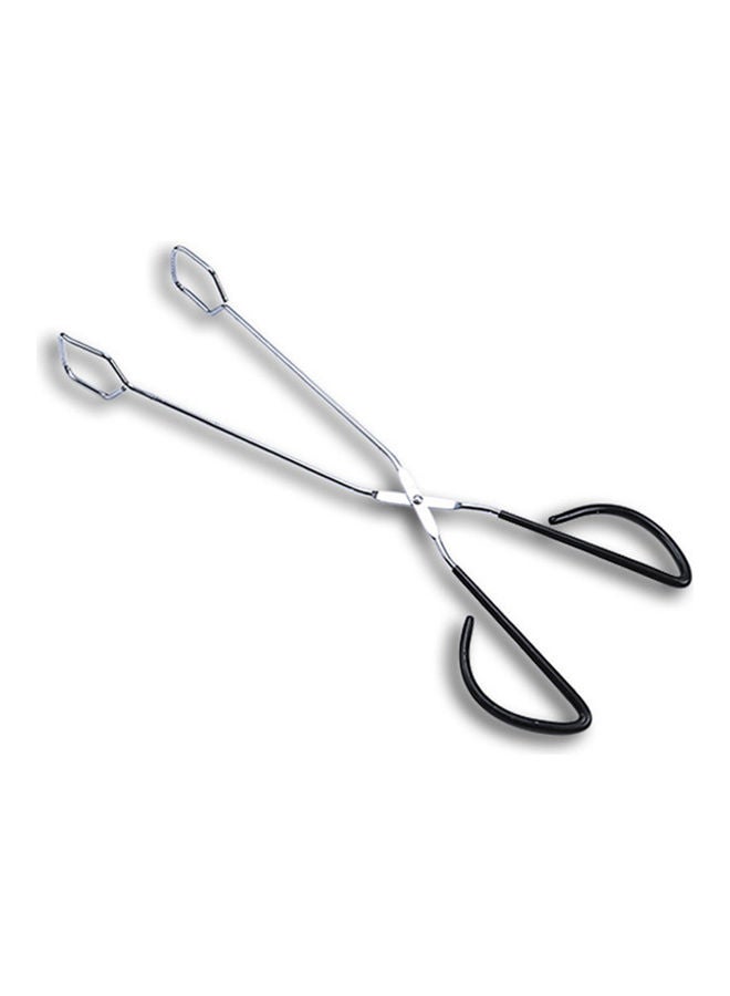BBQ Grill Pastry  Scissor Tongs Stainless Steel Silver 42 x 3 x 5cm
