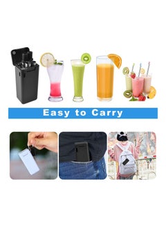 Foldable Straw With Storage Box Black 7.6 x 3 x 3.5cm