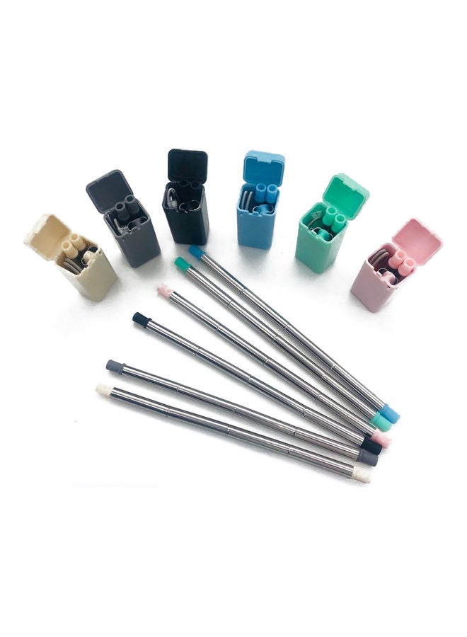 Generic - Foldable Straw With Storage Box Black 7.6 x 3 x 3.5cm - Image 1