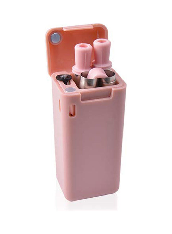 Generic - Foldable Straw With Storage Box Pink 7.6 x 3 x 3.5cm - Image 1