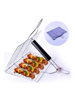 Generic Non-Stick Grilling Barbecue Basket Silver 32.5 x 2 x 32.5cm  - Image 1