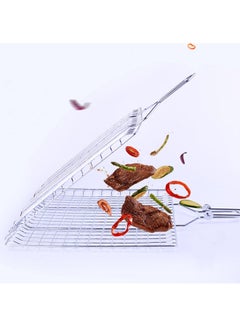 Generic Non-Stick Grilling Barbecue Basket Silver 32.5 x 2 x 32.5cm  - Image 4