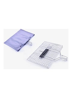 Generic Non-Stick Grilling Barbecue Basket Silver 32.5 x 2 x 32.5cm  - Image 5