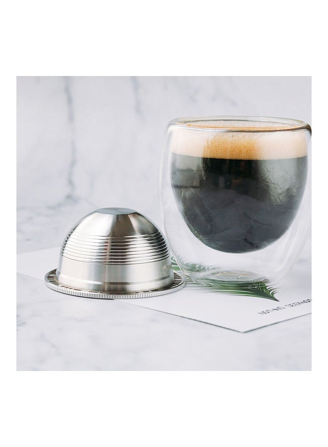 Reusable Coffee Capsule Cup Filter Set Silver 11.4x6.4x6.4cm - Image 2