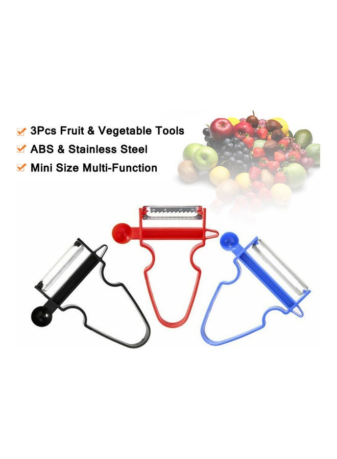Generic - 3 Pieces Fruit And Vegetable Peeler multicolour 9.5x1.2x8.5cm - Image 1