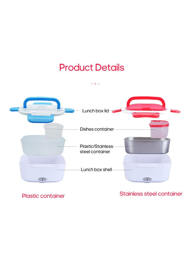 Multi Functional Electric Heating Lunch Box Blue 23.8x10.8x17cm