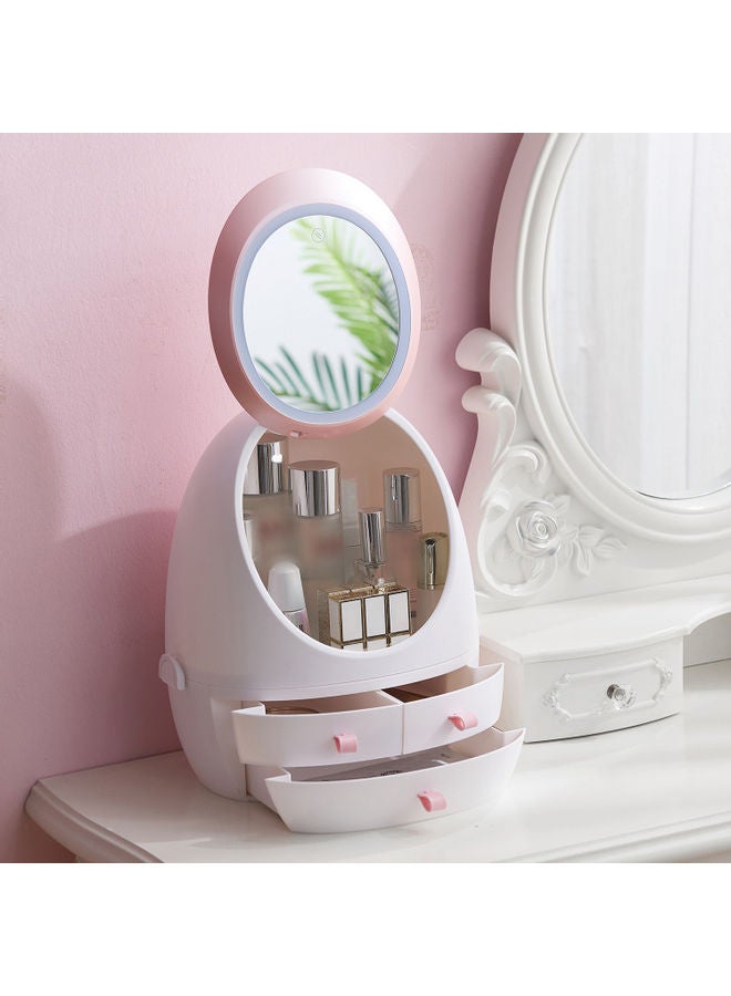 Cosmetic Storage Box With Led-Lighted Mirror White 39x26.5x32.5cm  - Image 3