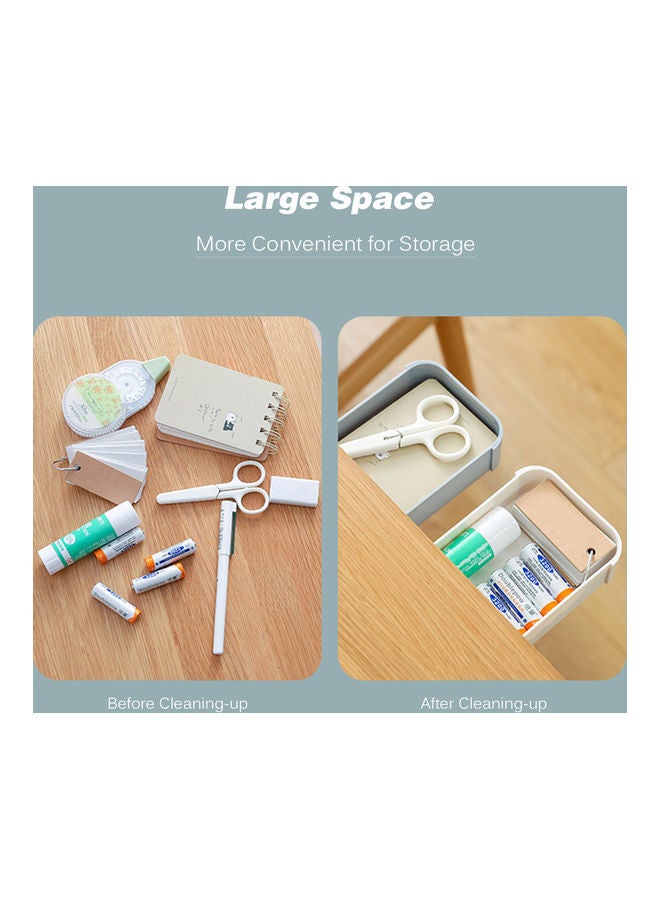 Desktop Drawer Plastic Pencil Case Blue 22.5x4x9.5cm  - Image 5