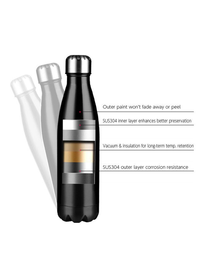 Generic - Stainless Steel Vacuum Insulated Double Walled Water Bottle Black 28.3x7.5x7.5cm - Image 1