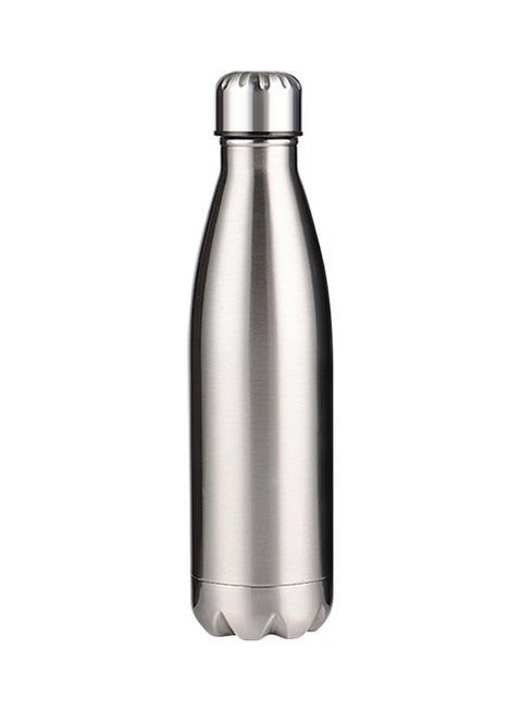 Stainless Steel Vacuum Insulated Double Walled Water Bottle Silver 28.3x7.5x7.5cm