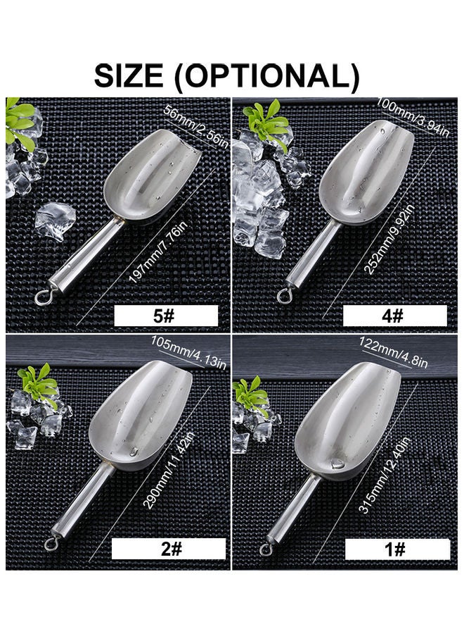 Ice Cube Shovel One-Piece Cast 304 Stainless Steel Silver  - Image 3