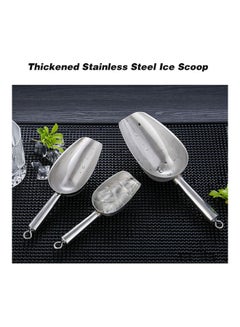 Generic Handy Ice Cube Shovel One-Piece With Cast 304 Stainless Steel Utility Scoop Silver 25.2*5*10cm  - Image 5