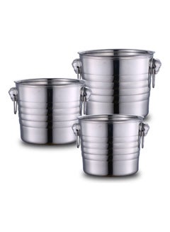 Generic 5 Liter Stainless Steel Ice Bucket Container Silver 21*20.2*20.2cm  - Image 3