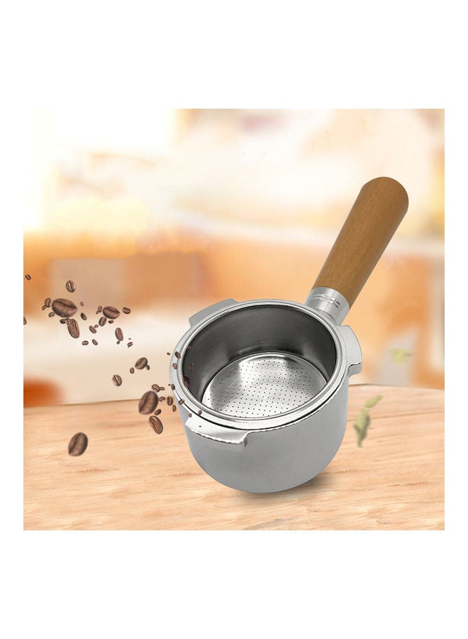 51mm Stainless Steel Wood Handle Three Ear Port filter Coffee Machine Accessory Multicolor 25*5*9cm - Image 2