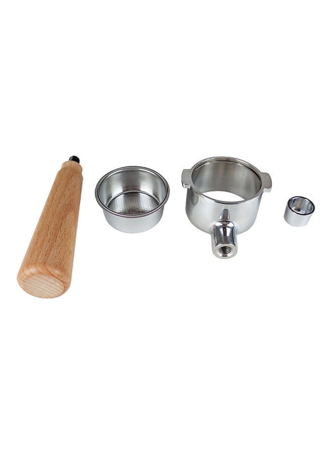 51mm Stainless Steel Wood Handle Three Ear Port filter Coffee Machine Accessory Multicolor 25*5*9cm - Image 5