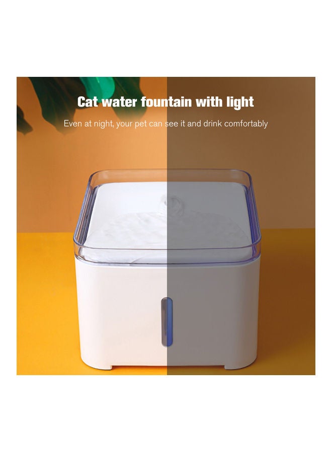 2Liter Intelligent Automatic Pet Fountain With LED Drinking Filters For Multiple Pets White 20*16.2*20cm - Image 2