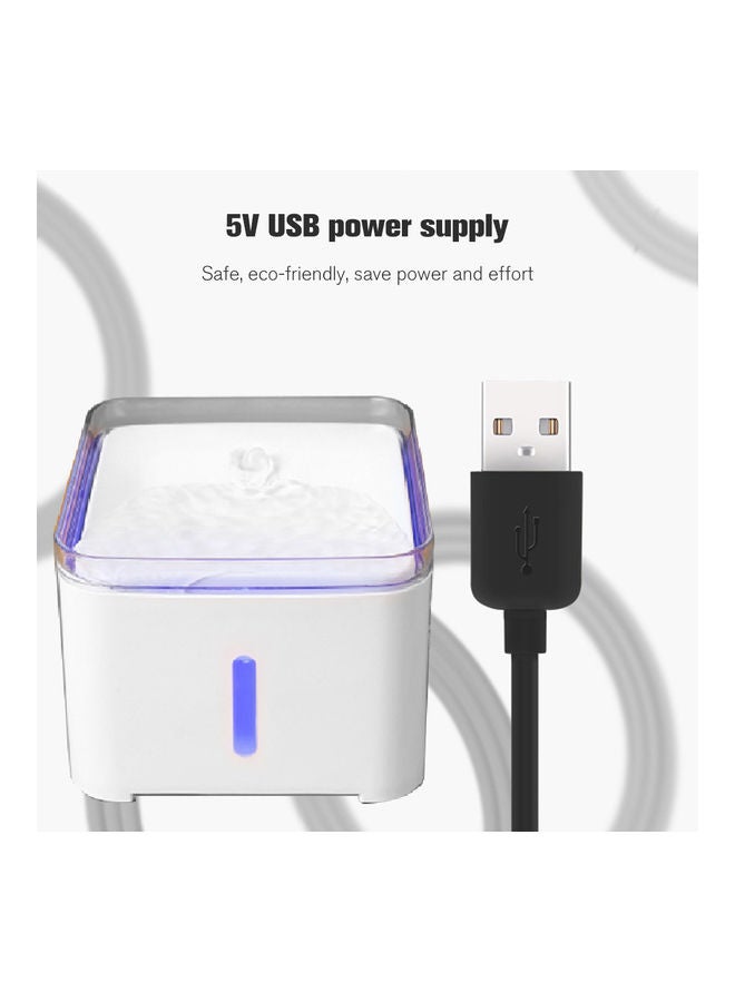 2Liter Intelligent Automatic Pet Fountain With LED Drinking Filters For Multiple Pets White 20*16.2*20cm - Image 4