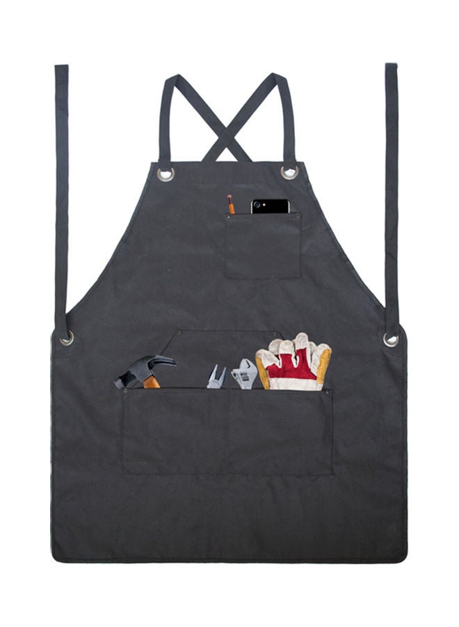 Canvas Painted Garden Tool Apron With Adjustable Waist And Gardening Tool Kit Holder Black 23*5*18cm - Image 1