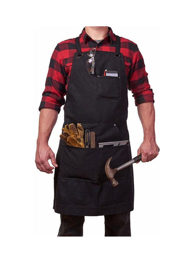 Canvas Painted Garden Tool Apron With Adjustable Waist And Gardening Tool Kit Holder Black 23*5*18cm - Image 4