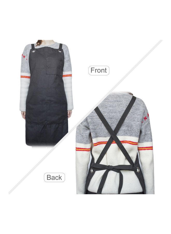 Canvas Painted Garden Tool Apron With Adjustable Waist And Gardening Tool Kit Holder Black 23*5*18cm - Image 5