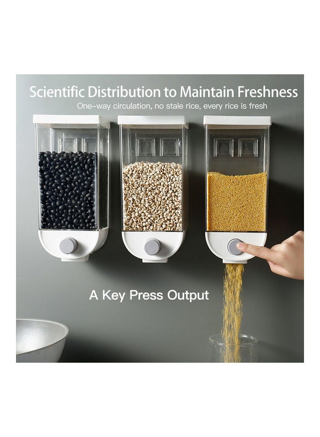 Generic 1500ml Wall-mounted Grain Storage Sealed With Dispenser Box white 26*10*12cm  - Image 2