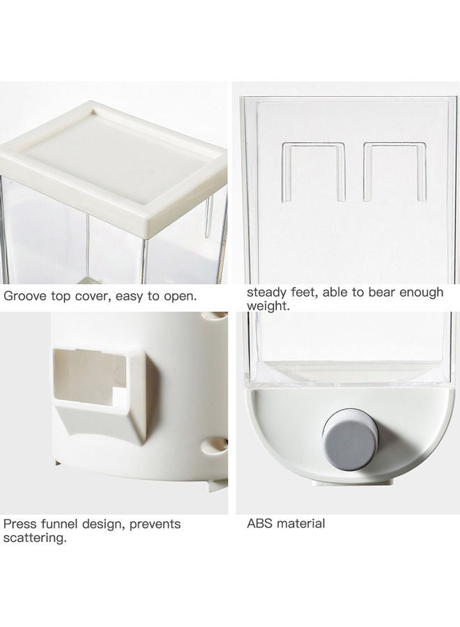 Generic 1500ml Wall-mounted Grain Storage Sealed With Dispenser Box white 26*10*12cm  - Image 5