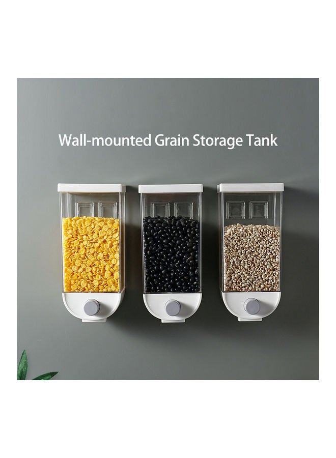 Generic - 1500ml Wall-mounted Grain Storage Sealed With Dispenser Box white 26*10*12cm - Image 1