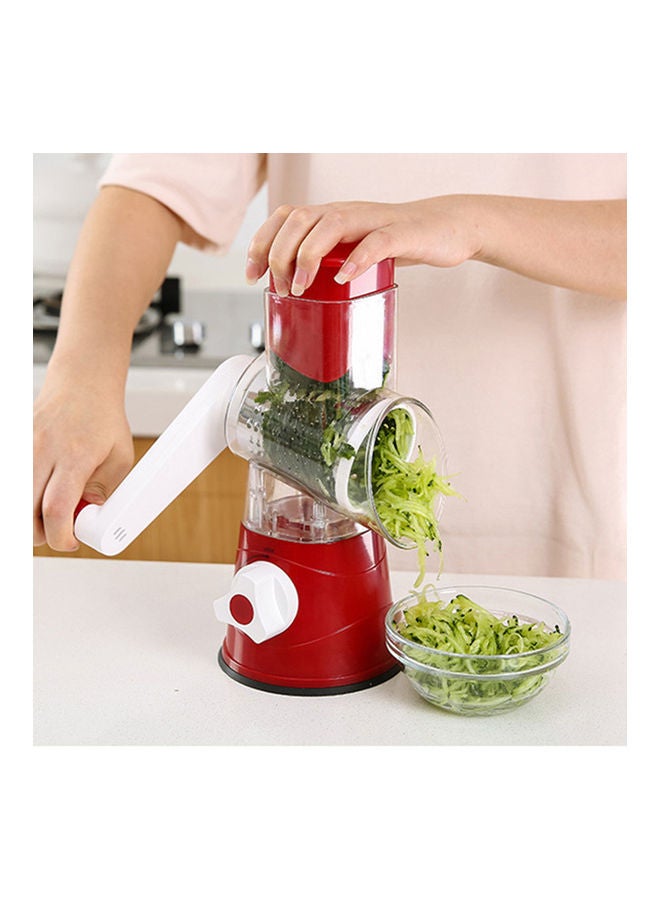 Generic - 3 In 1 Round Veggie Chopper Red 26x12x24cm - Image 1